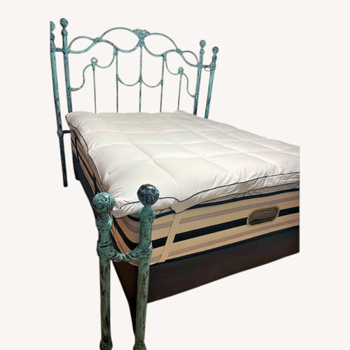 Used Wrought Iron Painted Queen Size Bed Frame for sale on AptDeco