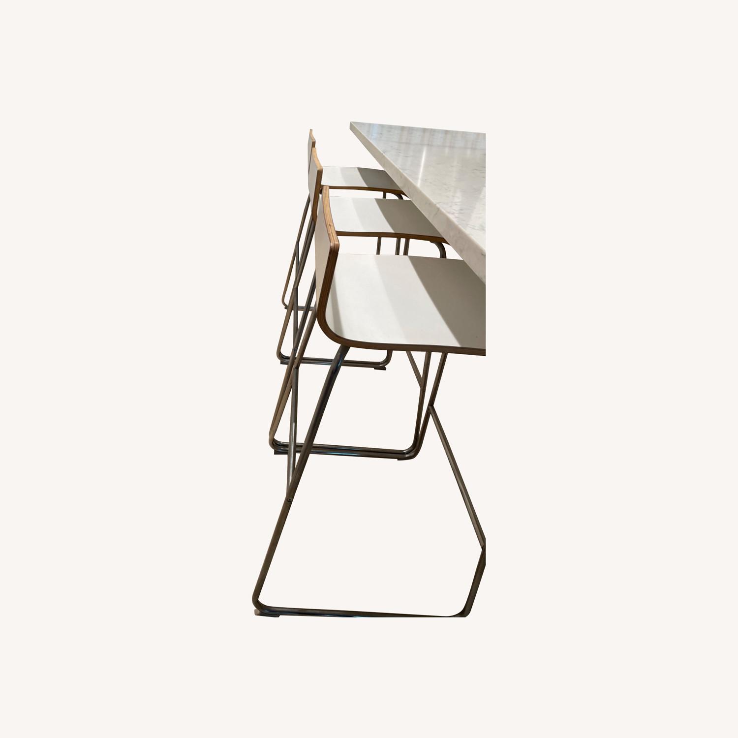 IKEA Sleek White Bar Stools Glenn Style Set of 3 - image-0