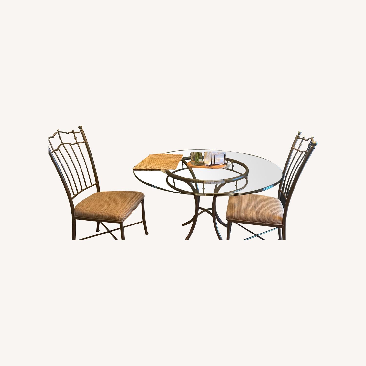 Round Glass Dining Table Set - image-0