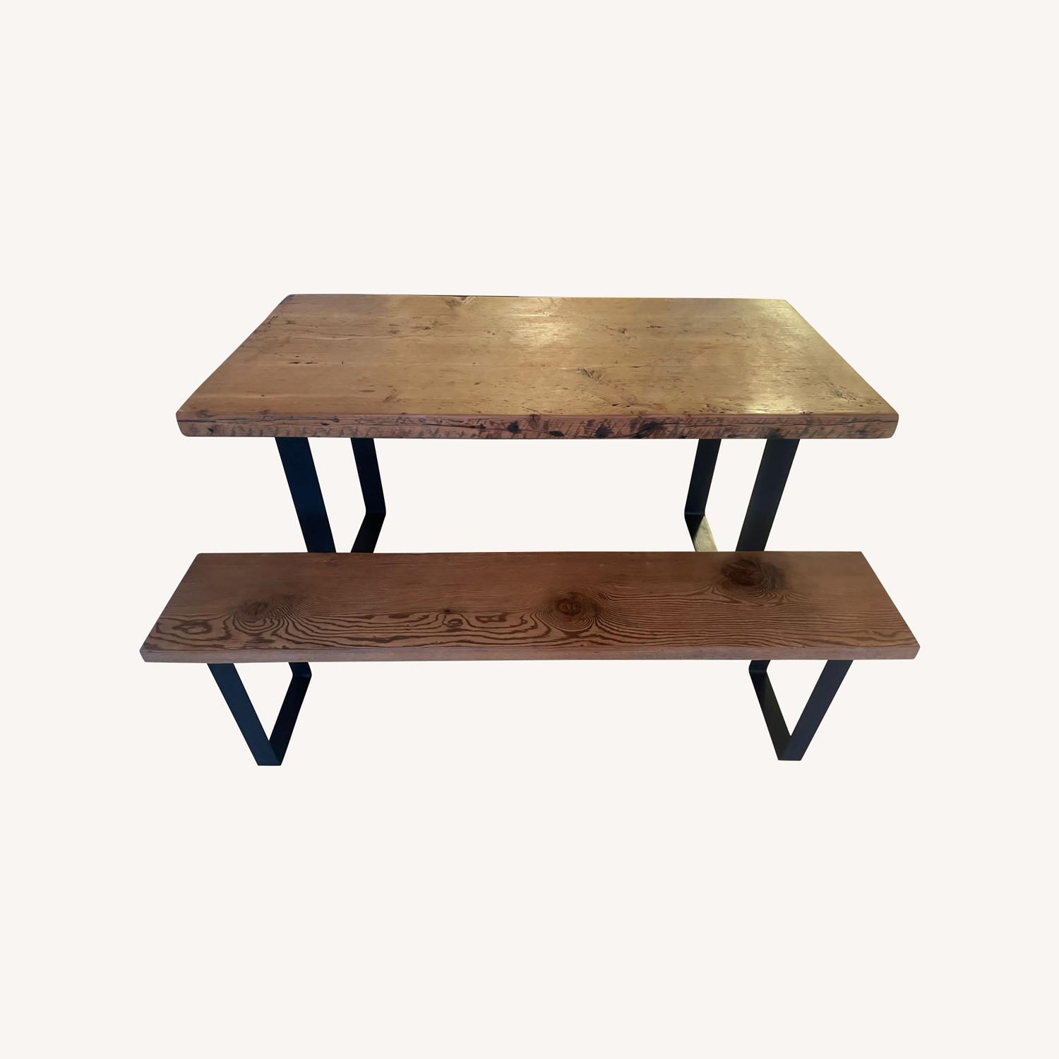 Reclaimed Wood Dining Table and Bench - image-0