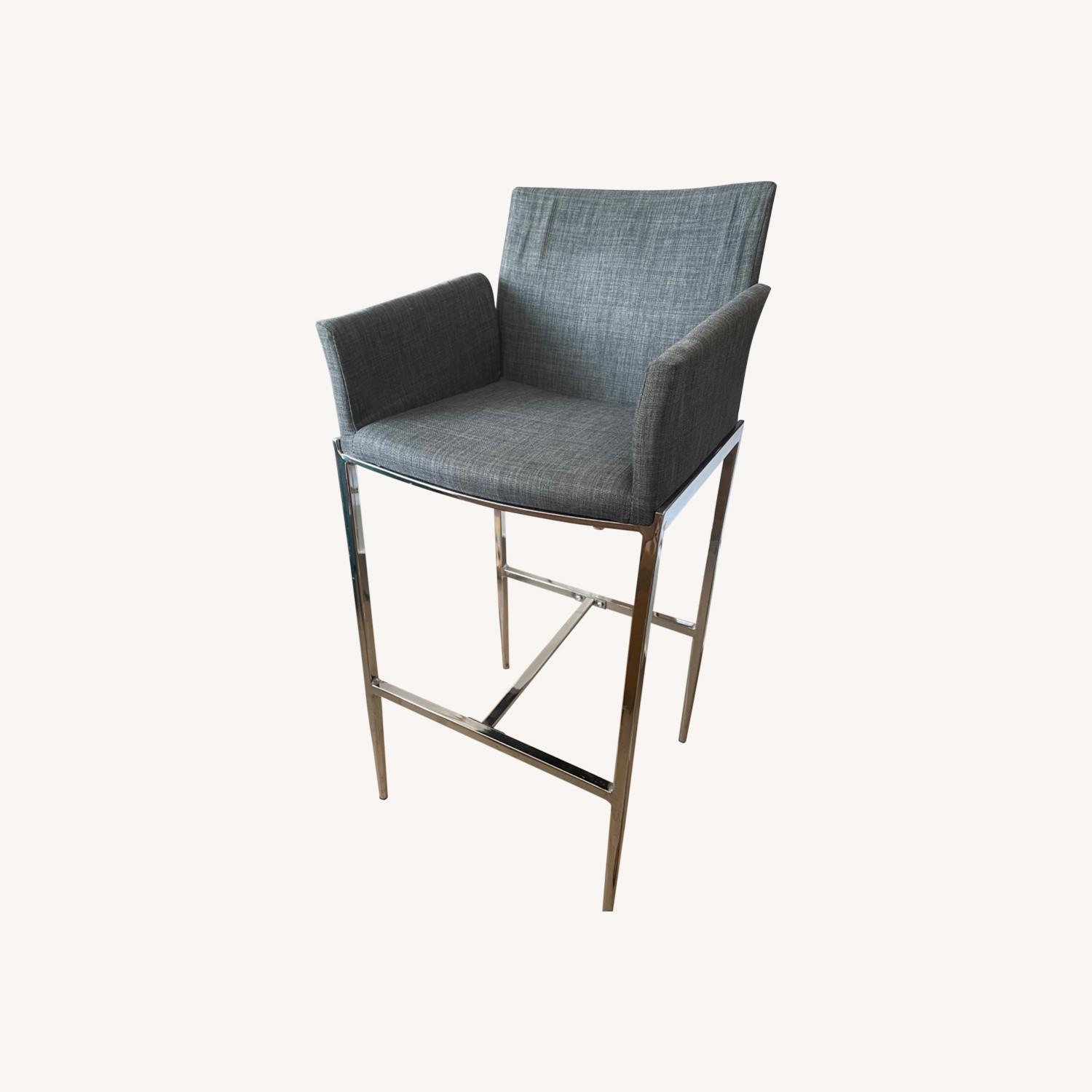Wayfair Charcoal Gray 29 Bar Stool W Back and Arms - image-0