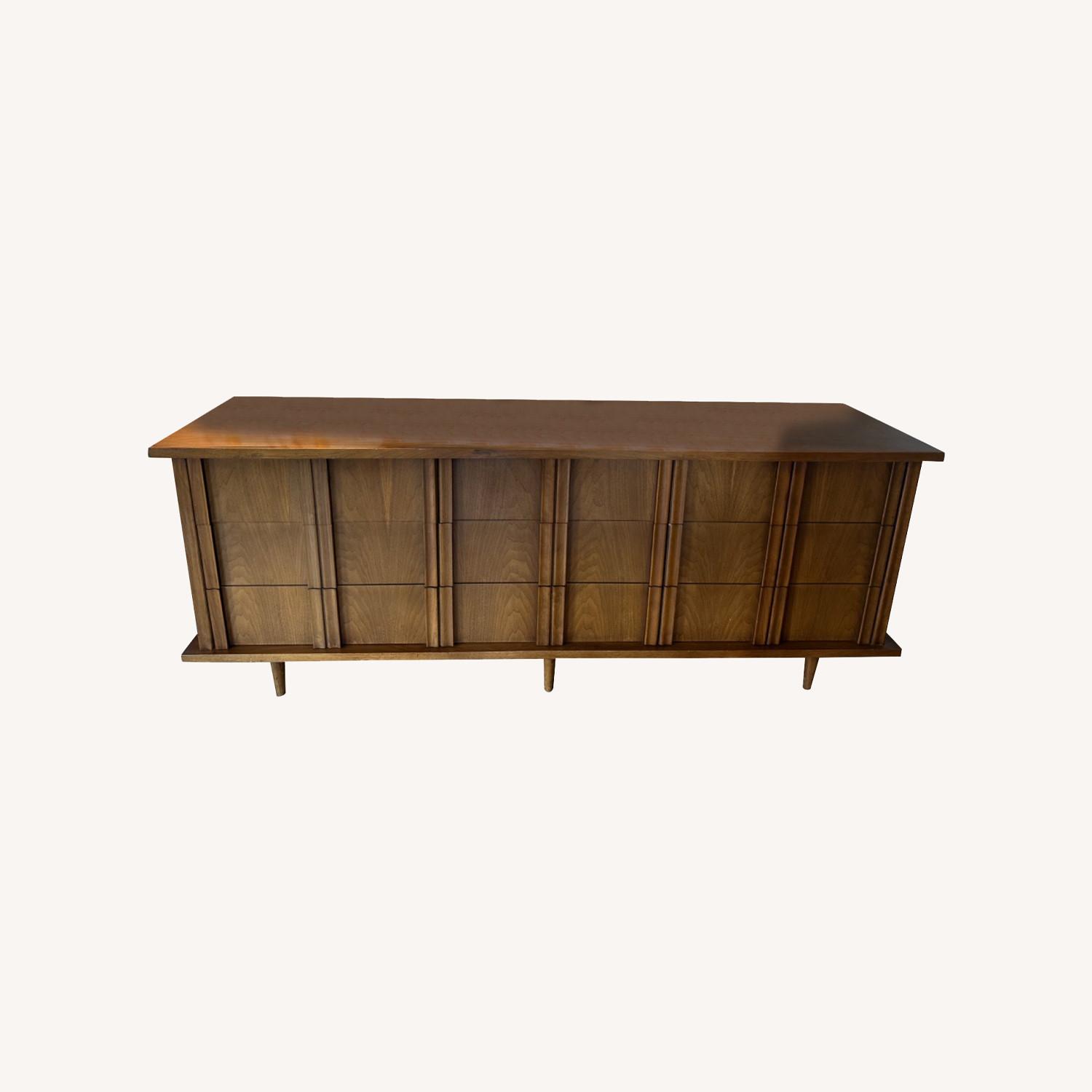 Vintage MCM Walnut Credenza Dresser Sideboard - image-0