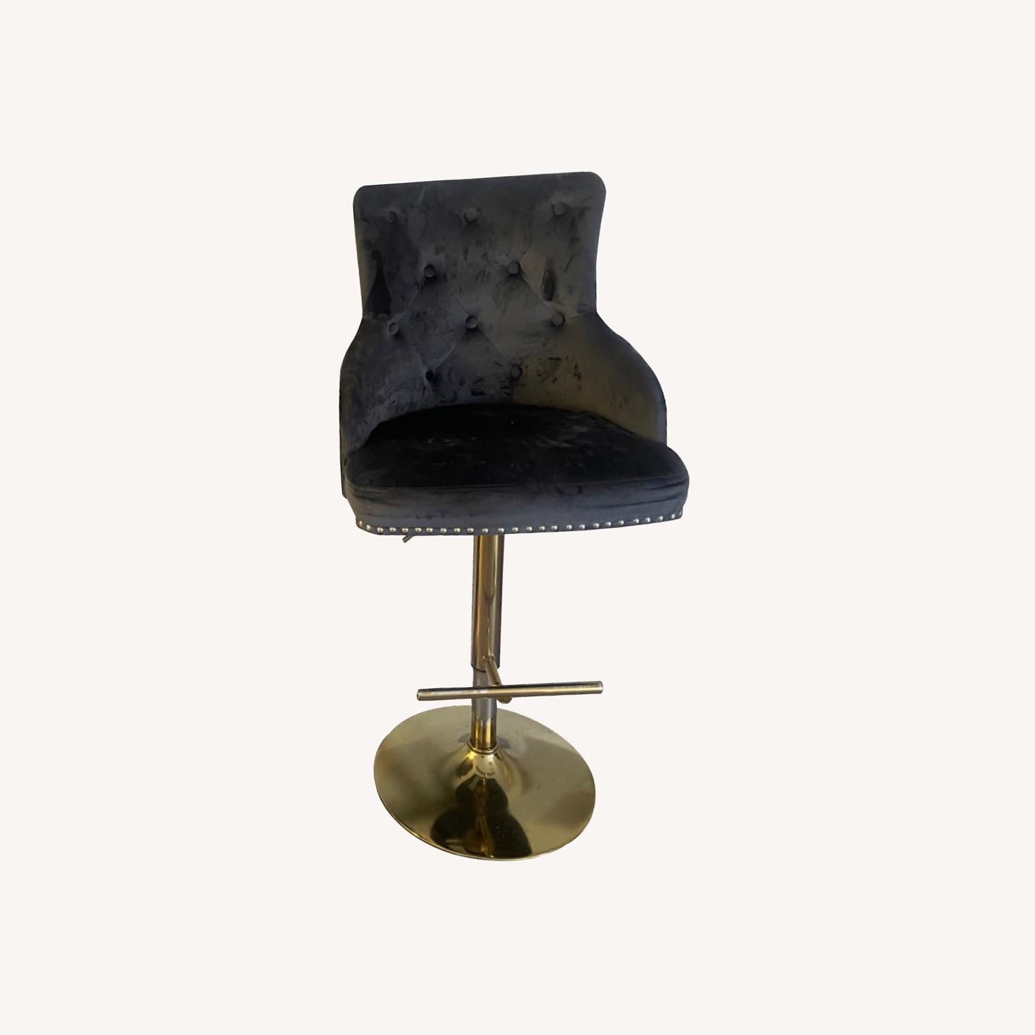 Meridiani Grey and Gold Bar Stools - image-0