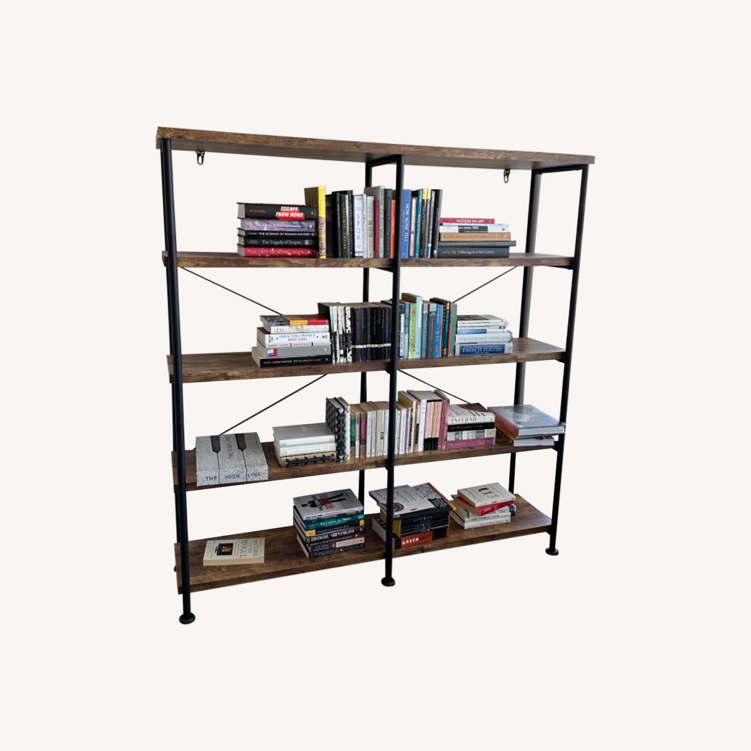 EUC Walnut Black Metal Bookshelf from All Modern - image-0