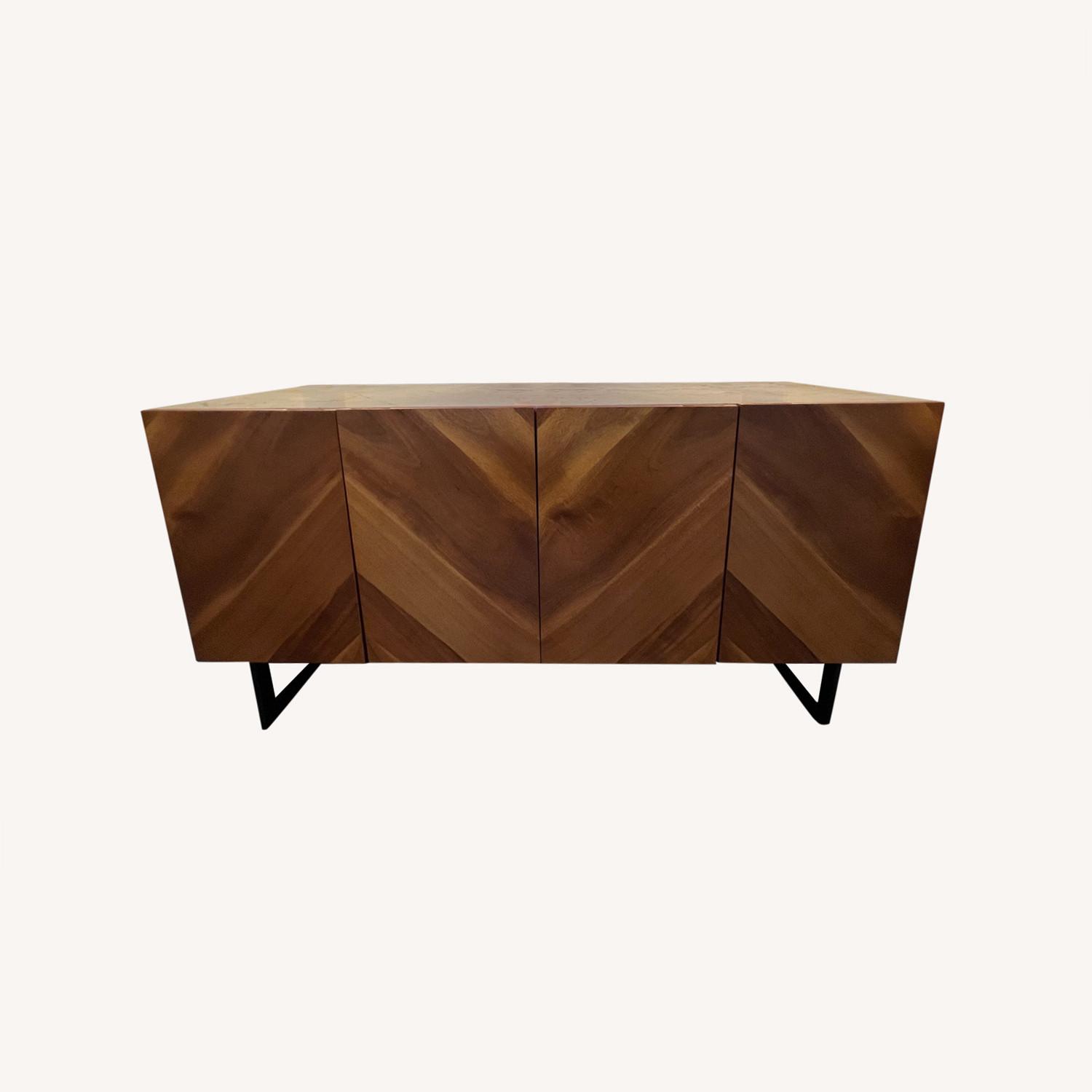 CB2 Suspend Marble and Wood Media Console - image-0