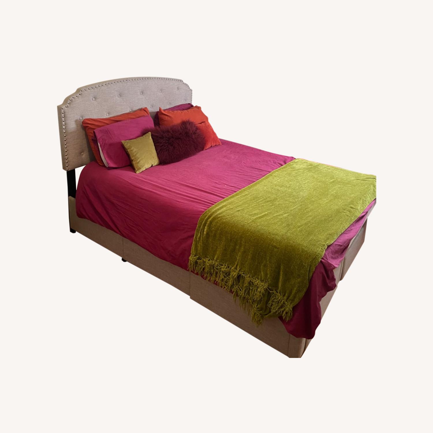 Queen Sized Bed Frame + Headboard + Storage - image-0