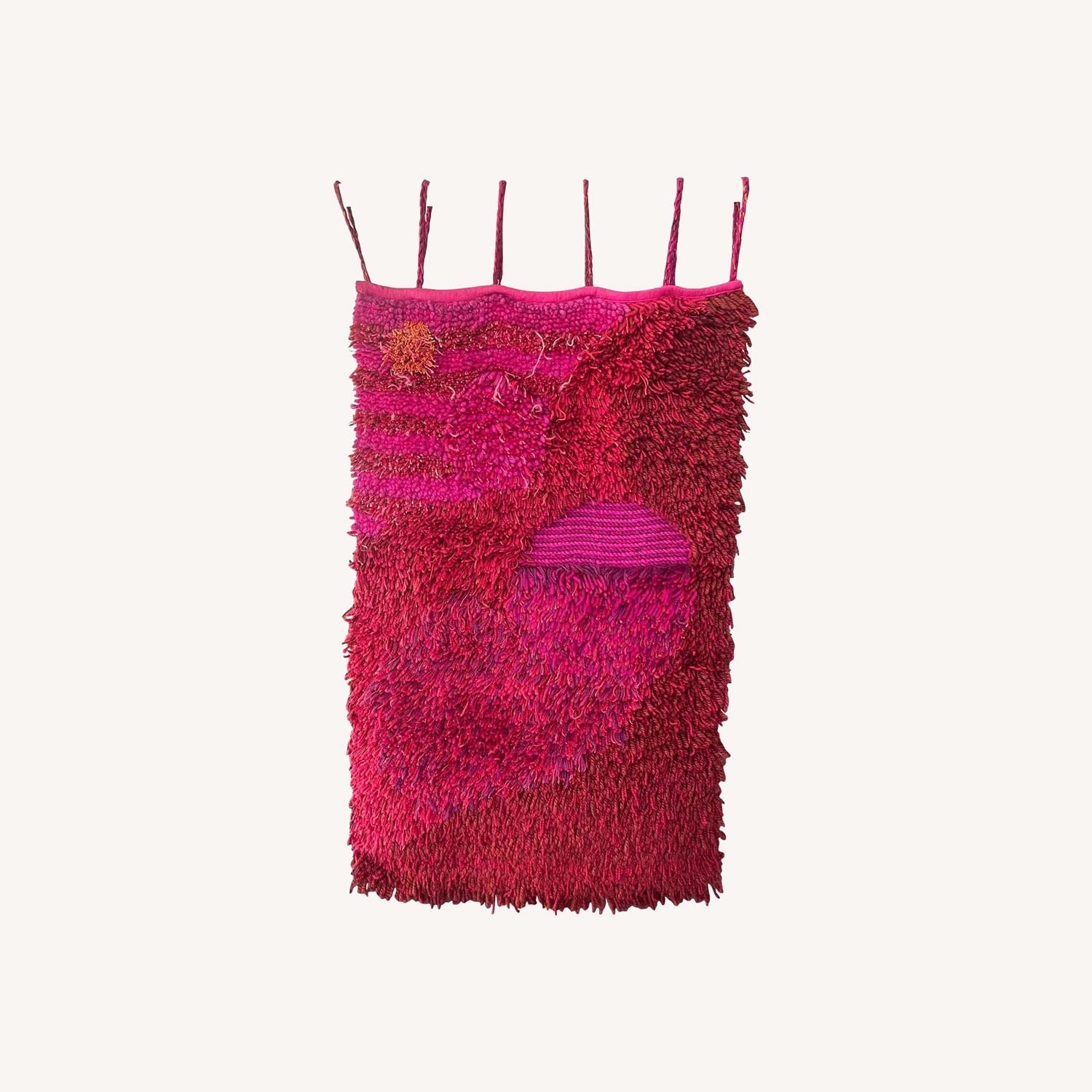 Mid Century Rya Style Wall Hanging Textile Art 60s - image-0