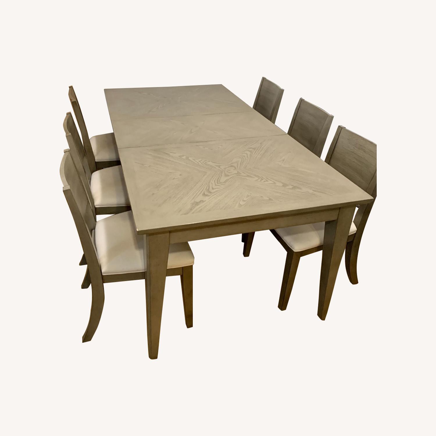Macy's Solid Wood Grey Expandable Dining Set 7pcs - image-0
