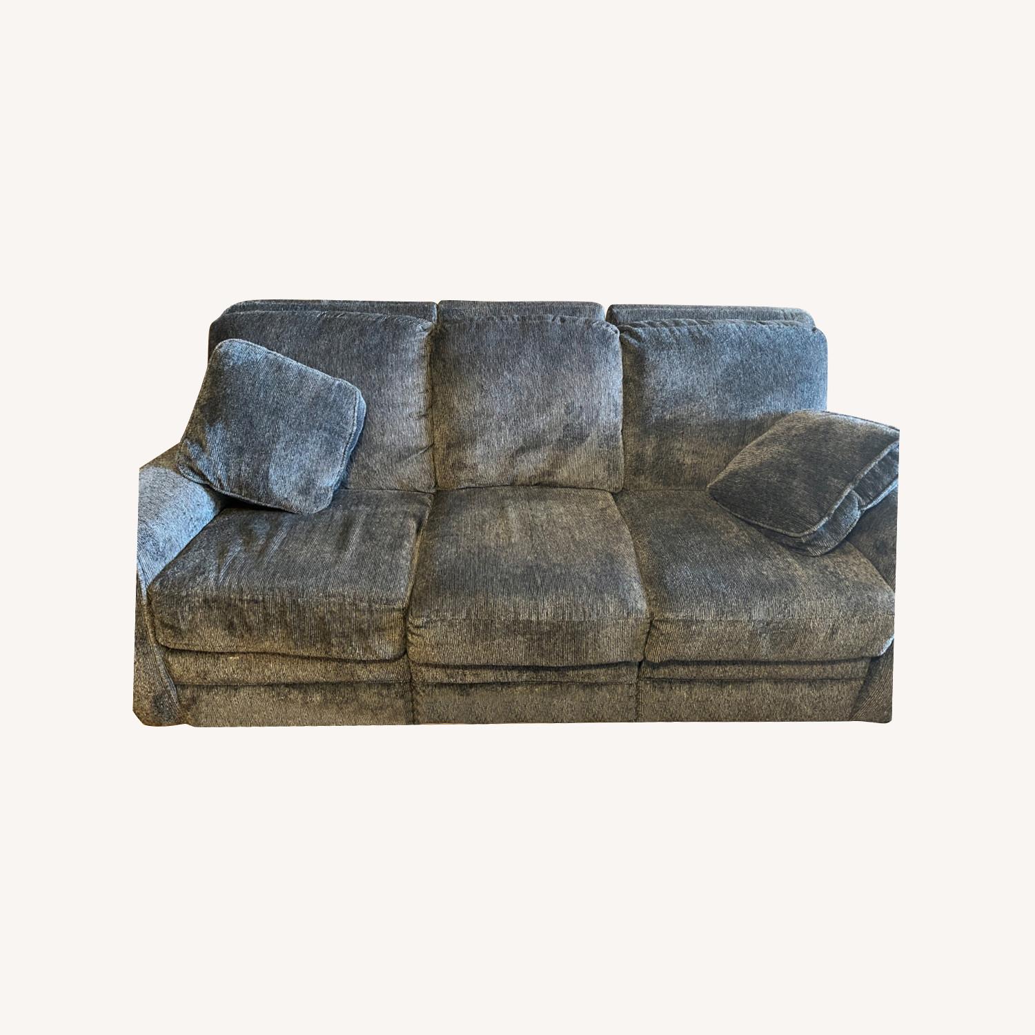 Macy's Recycling 3Seat Sofa Couch Blue Fabric AptDeco