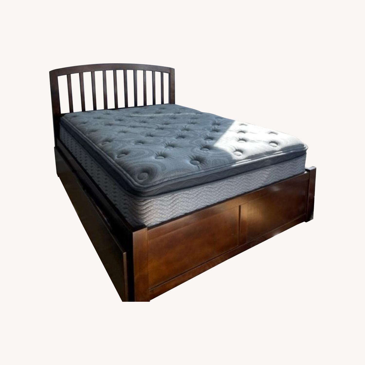 Wayfair Full Size Storage Bed Antique Walnut Color - image-0