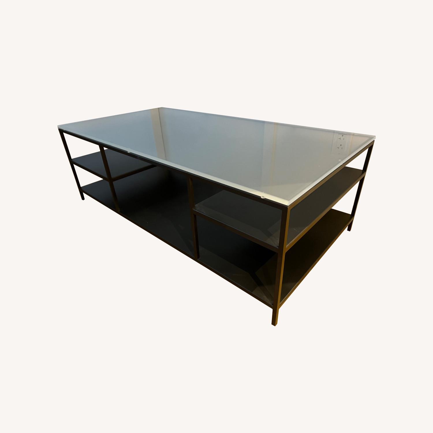 Room & Board Frosted Glass Steel Coffee Table - image-0