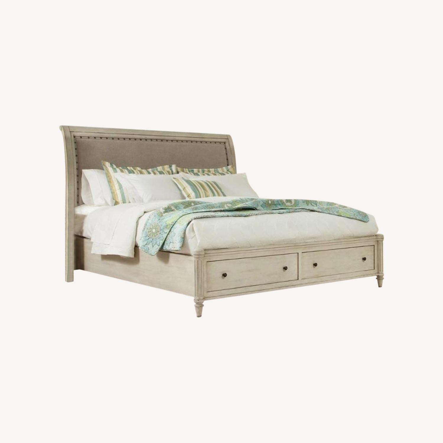 Queen Sleigh Upholstered Bed - image-0