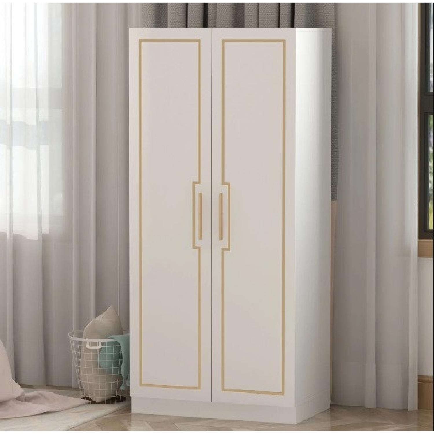 Wayfair White and Gold Wardrobe - image-5