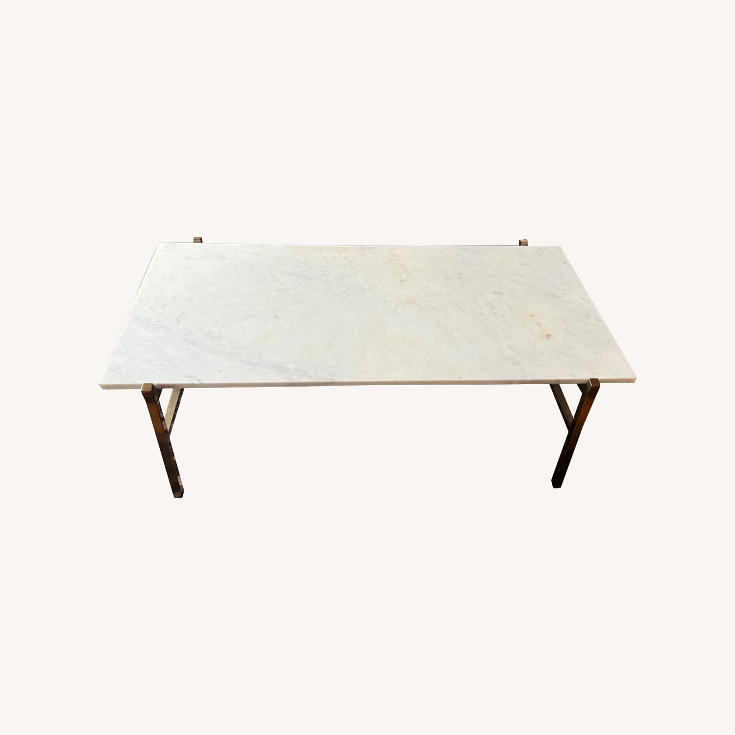 CB2 Marble and Brass Coffee Table - image-0
