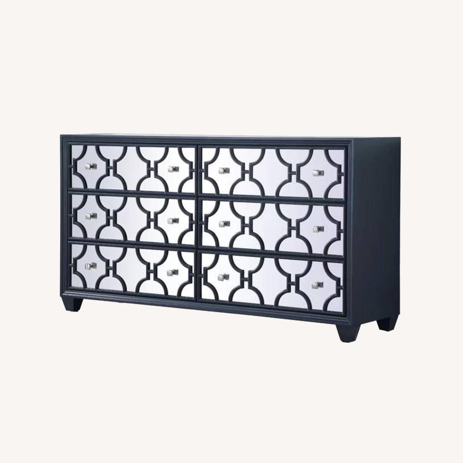 Mirrored Double Dresser in Midnight Blue - image-0