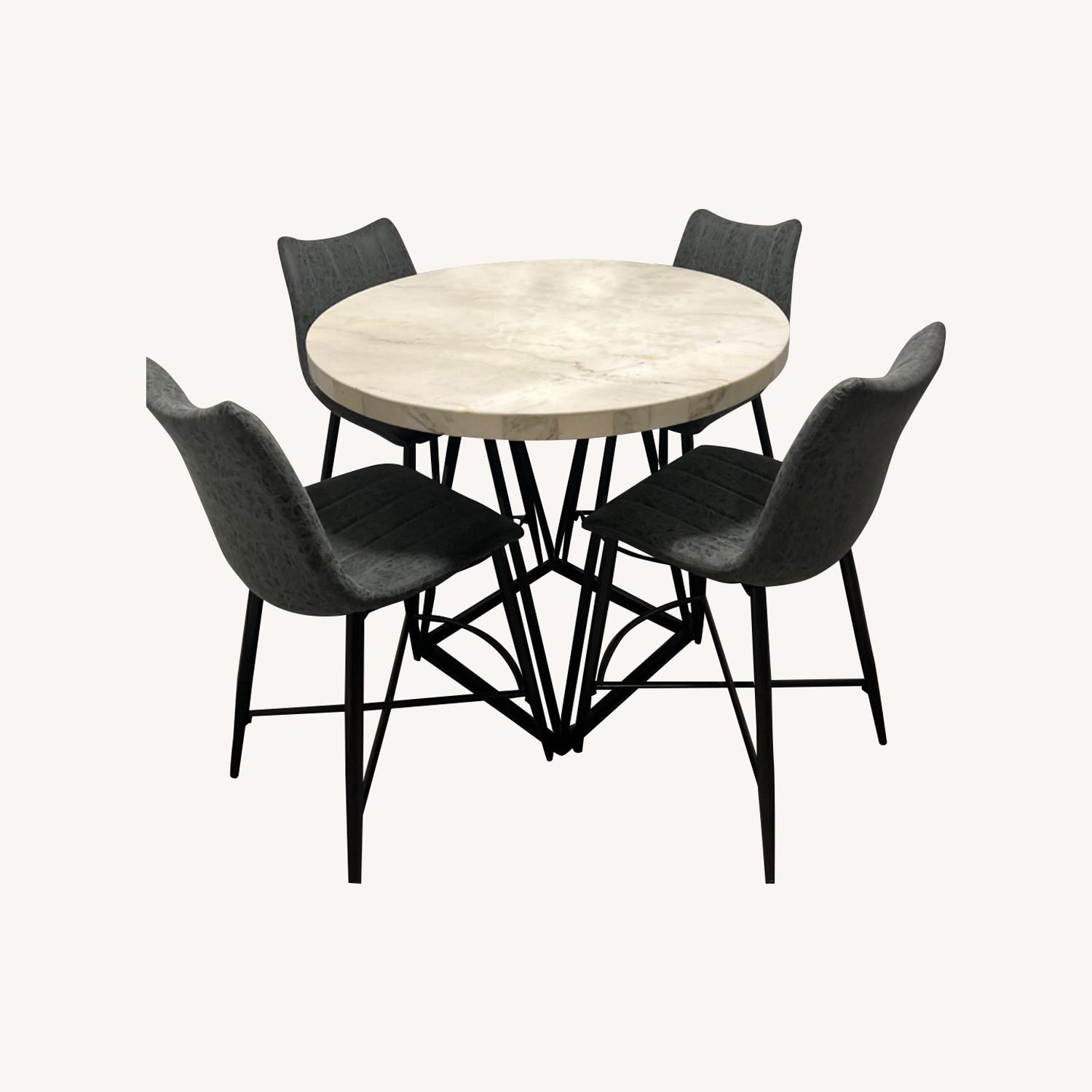 Bob's Discount Furniture Marble Dining Table & Chairs - image-0