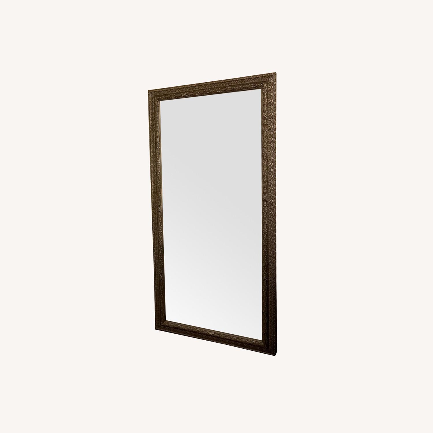 Silver Gold Scroll Pattern Floor Mirror - image-0