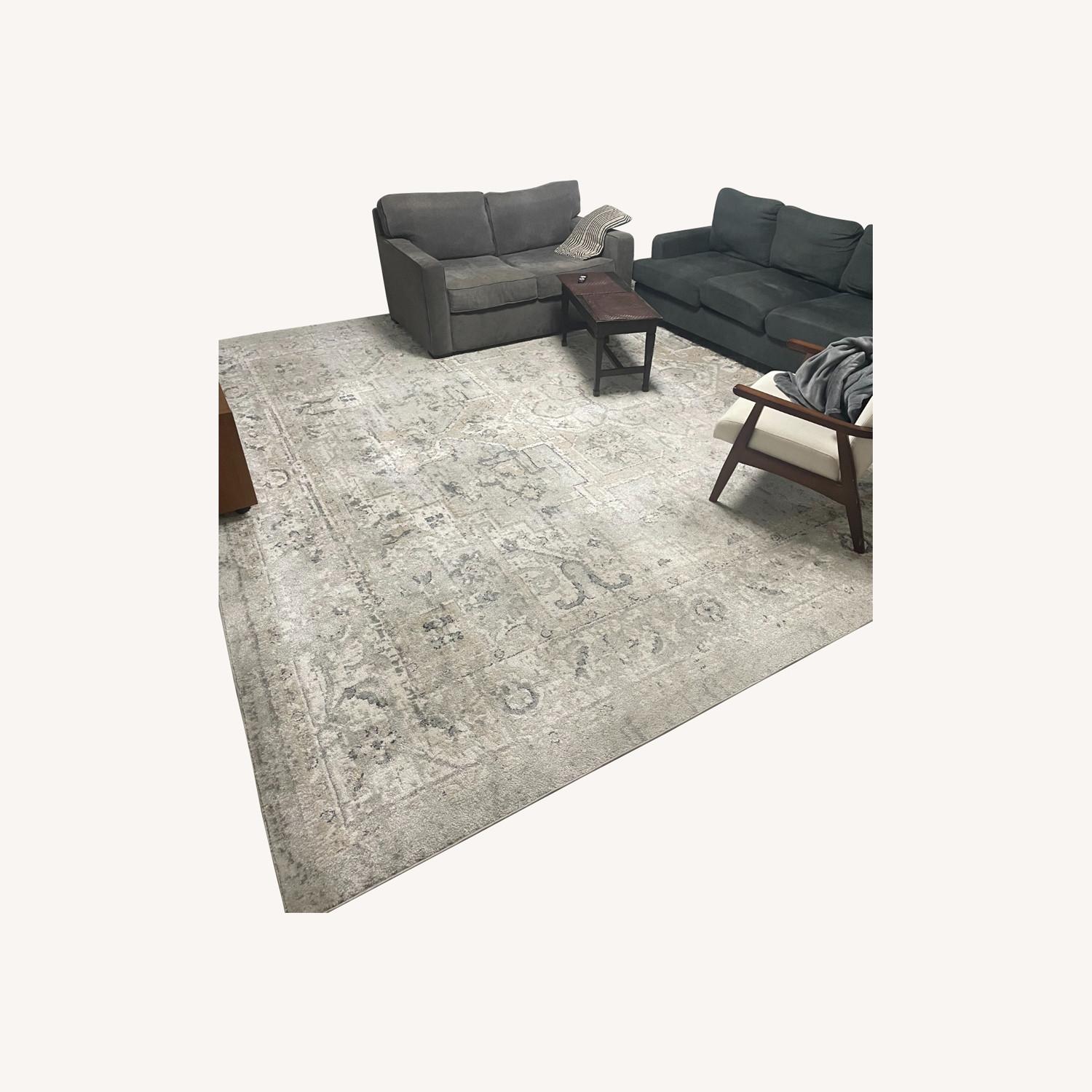 Home Depot Large Light Gray Patterned Rug AptDeco