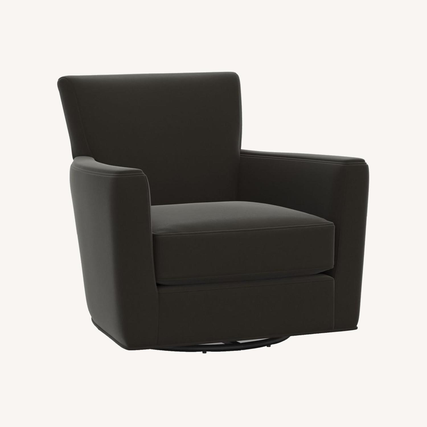 Pottery Barn Irving Square Arm Swivel Armchair - image-0