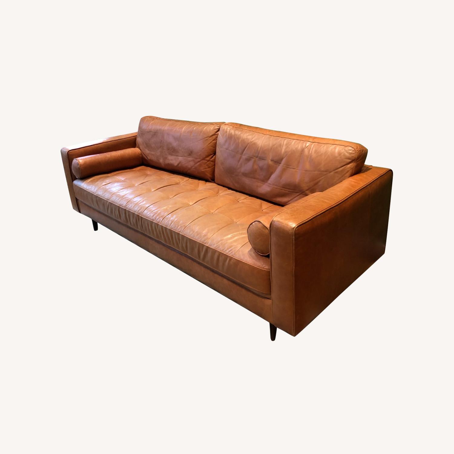 West Elm 3-Seater Leather Sofa - image-0