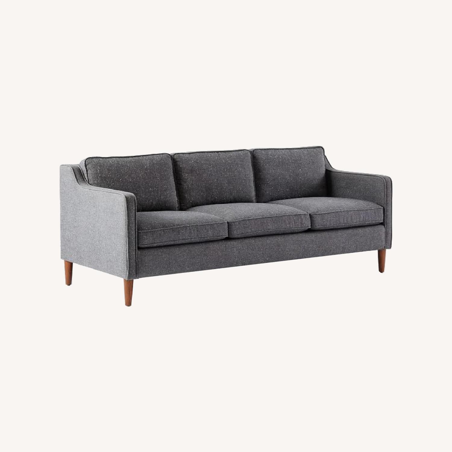 West Elm Salt and Pepper Hamilton Sofa - image-0