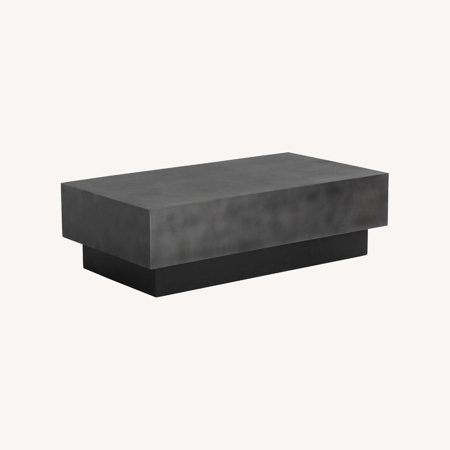 West Elm Gunmetal Steel Rectangle Coffee Table - image-0
