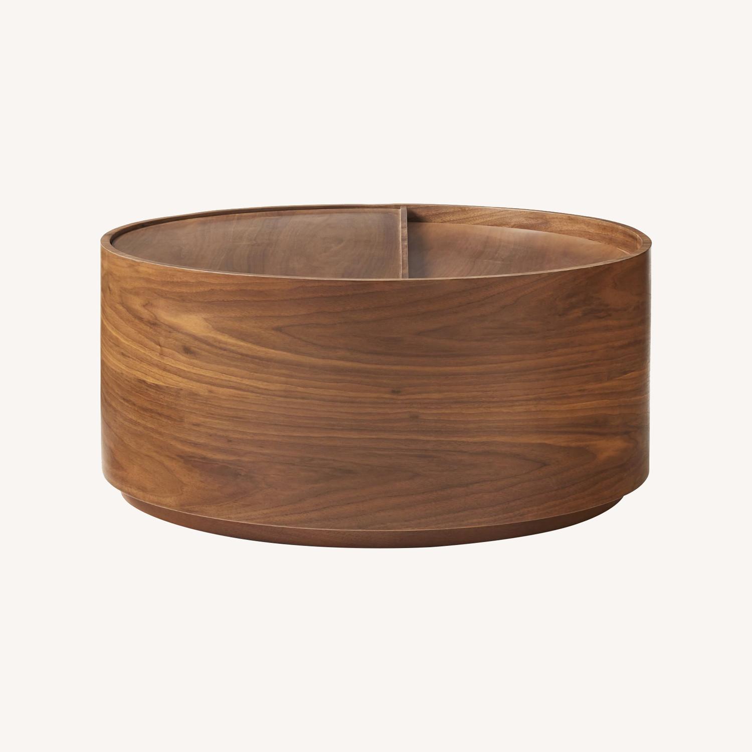West Elm Volume Round Storage Drum Coffee Table - image-0