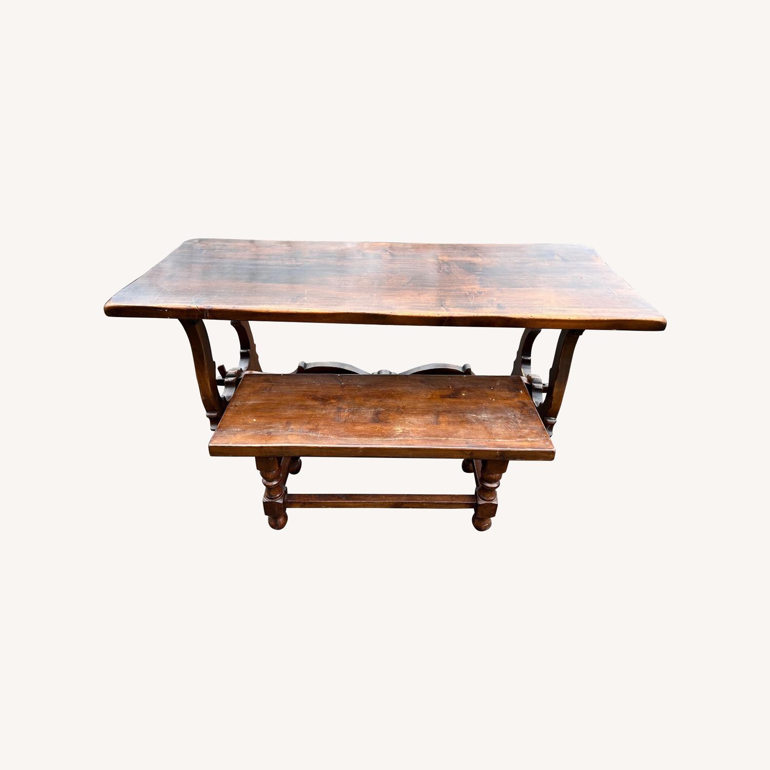 Frattino Walnut Dining Table and Bench - image-0