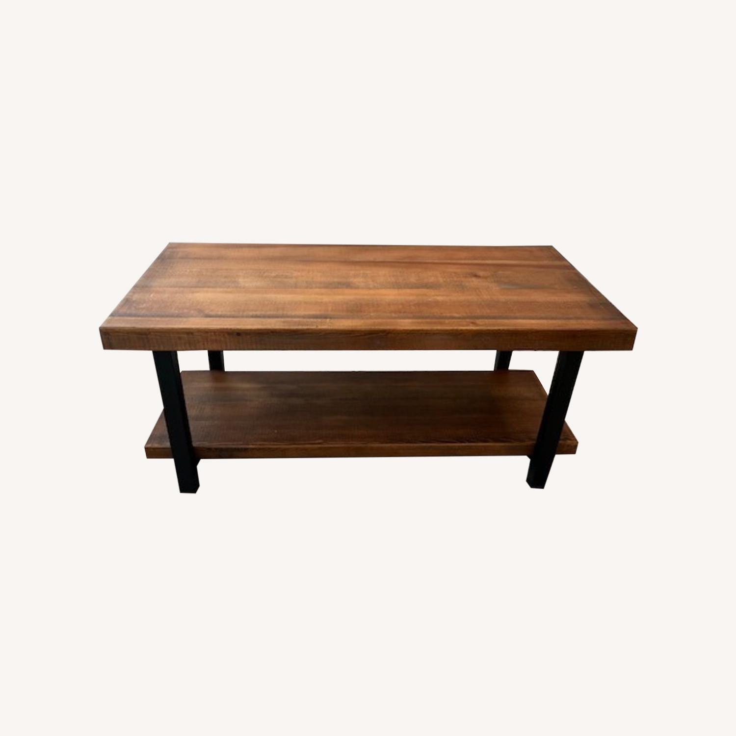 Rustic Wood and Metal Coffee Table - image-0