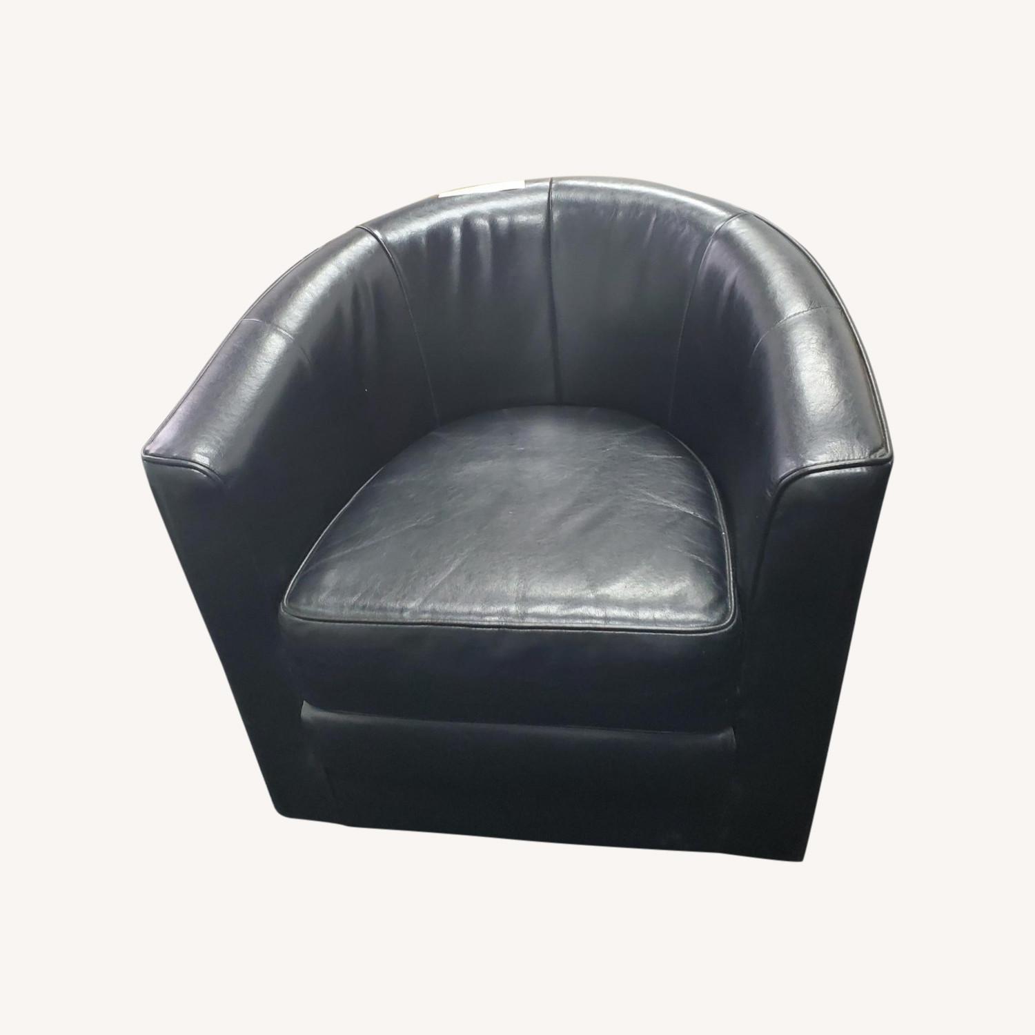 Pair of Black Pleather Side Chairs - image-0