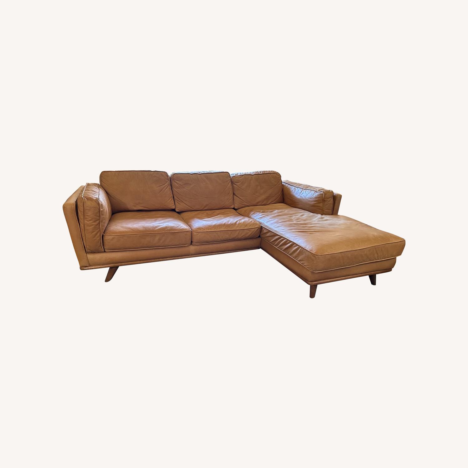 Article Timber Leather Right Chaise Sectional Sofa - image-0
