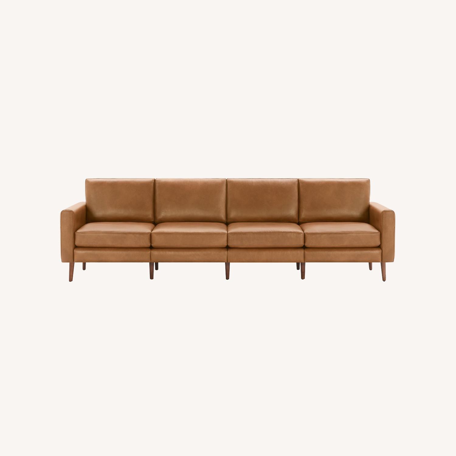 Burrow The Nomad Leather King Sofa in Camel - image-0
