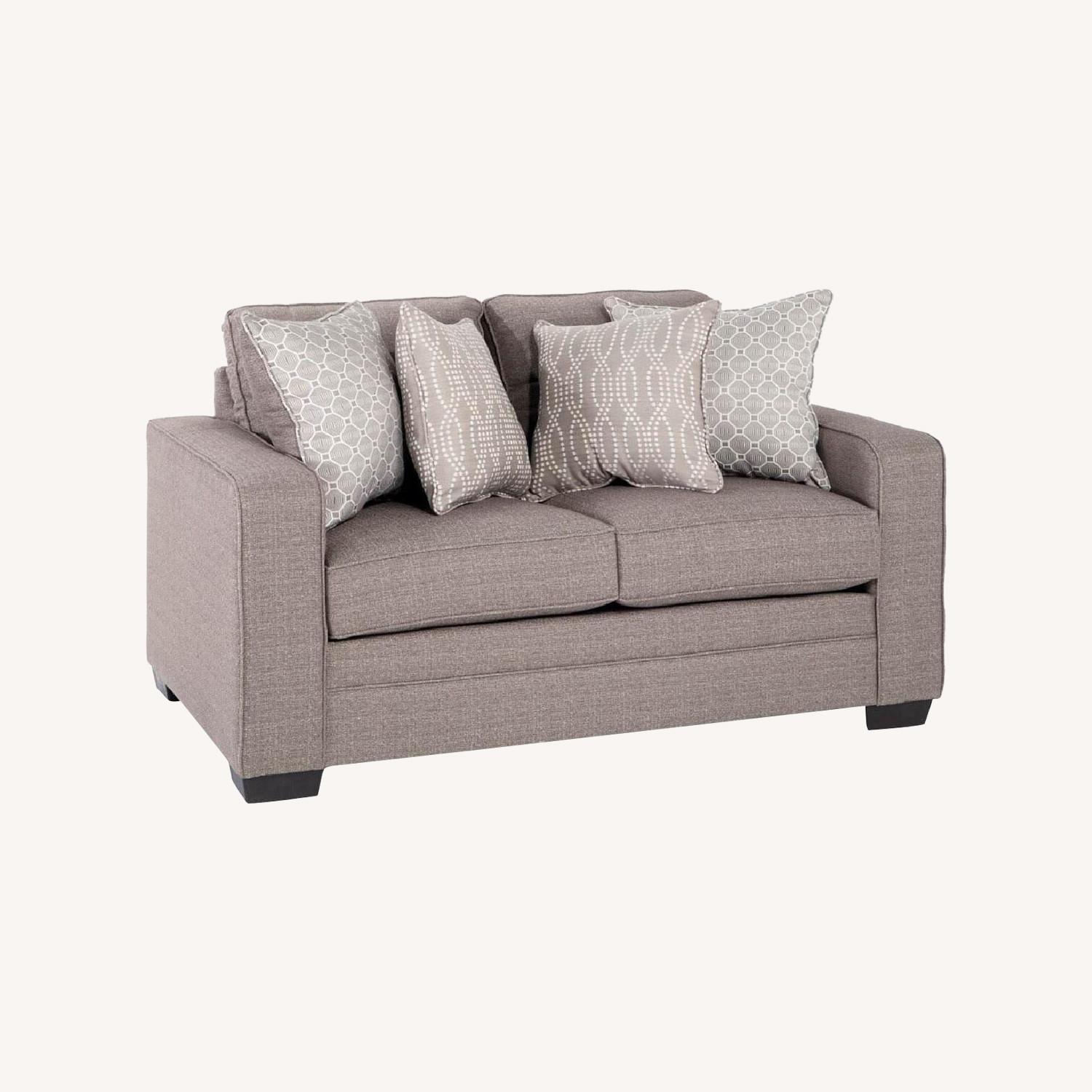 Grey Fabric Loveseat AptDeco