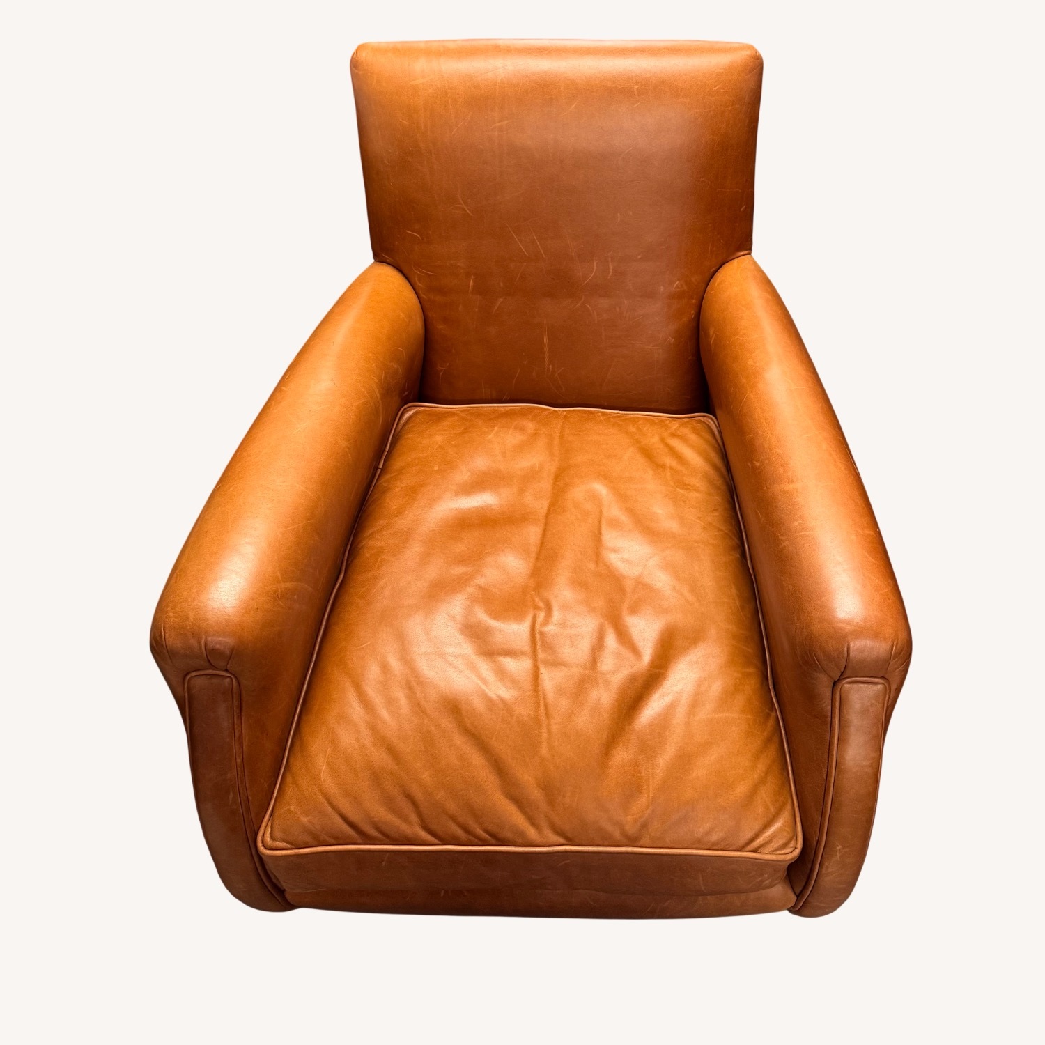 Art Deco Style Leather Club Chair - image-2