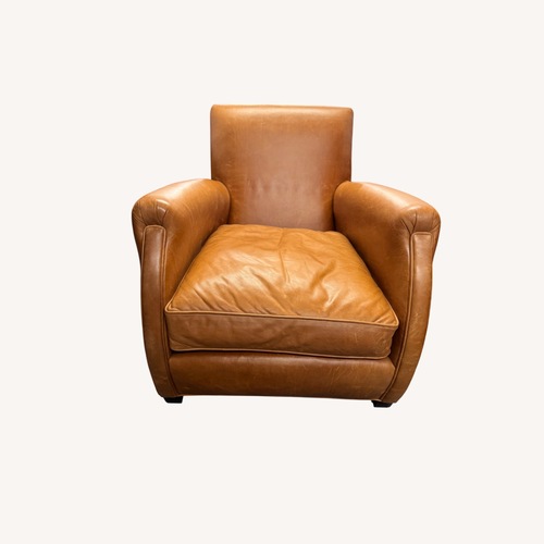 Used Art Deco Style Leather Club Chair for sale on AptDeco