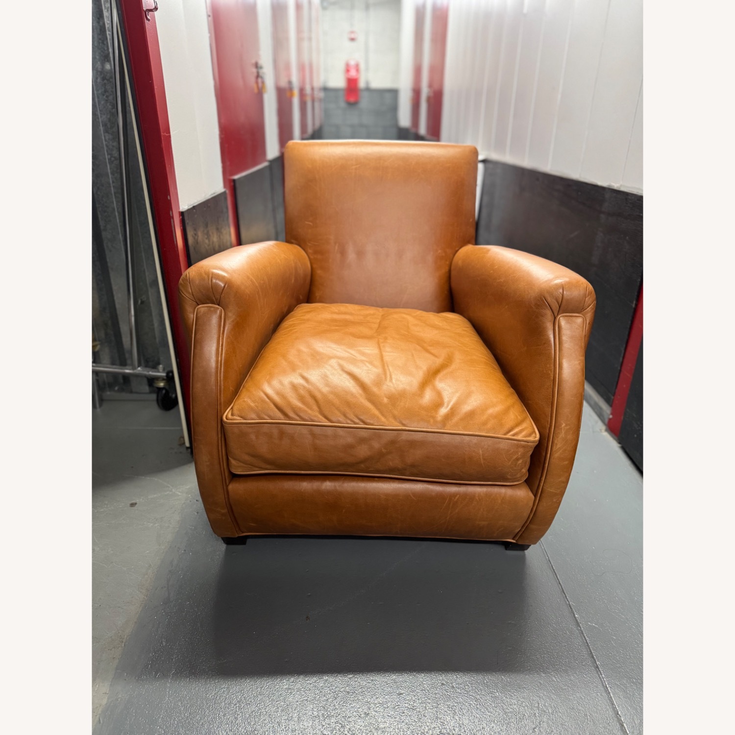 Art Deco Style Leather Club Chair - image-4