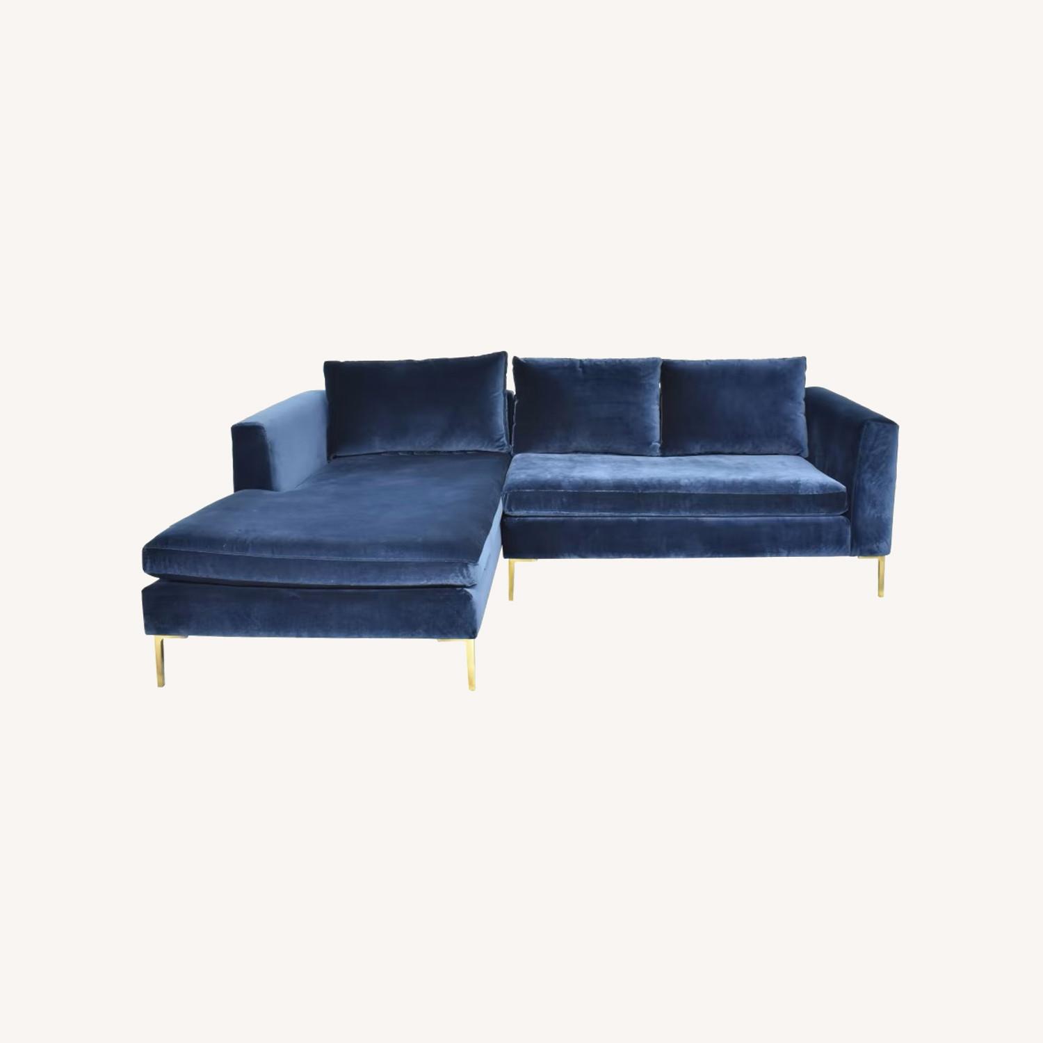 Anthropologie Petite Edlyn Sectional - Navy - AptDeco