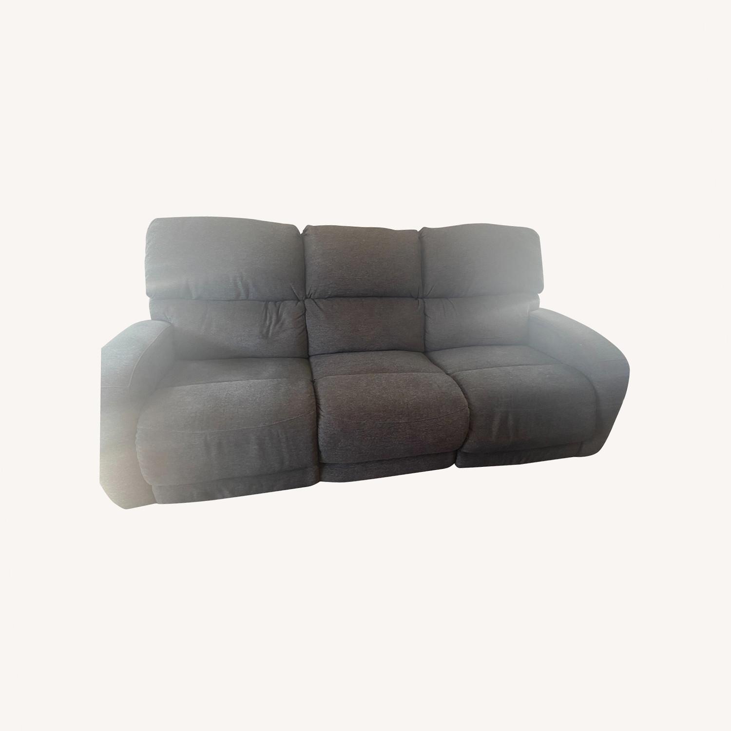 Dark Gray Three-Seater Reclining Sofa - image-0