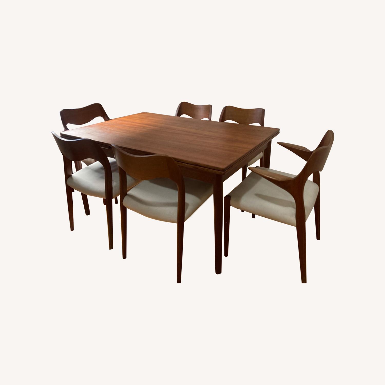 Solid Wood Dining Table With 6 Chairs - AptDeco