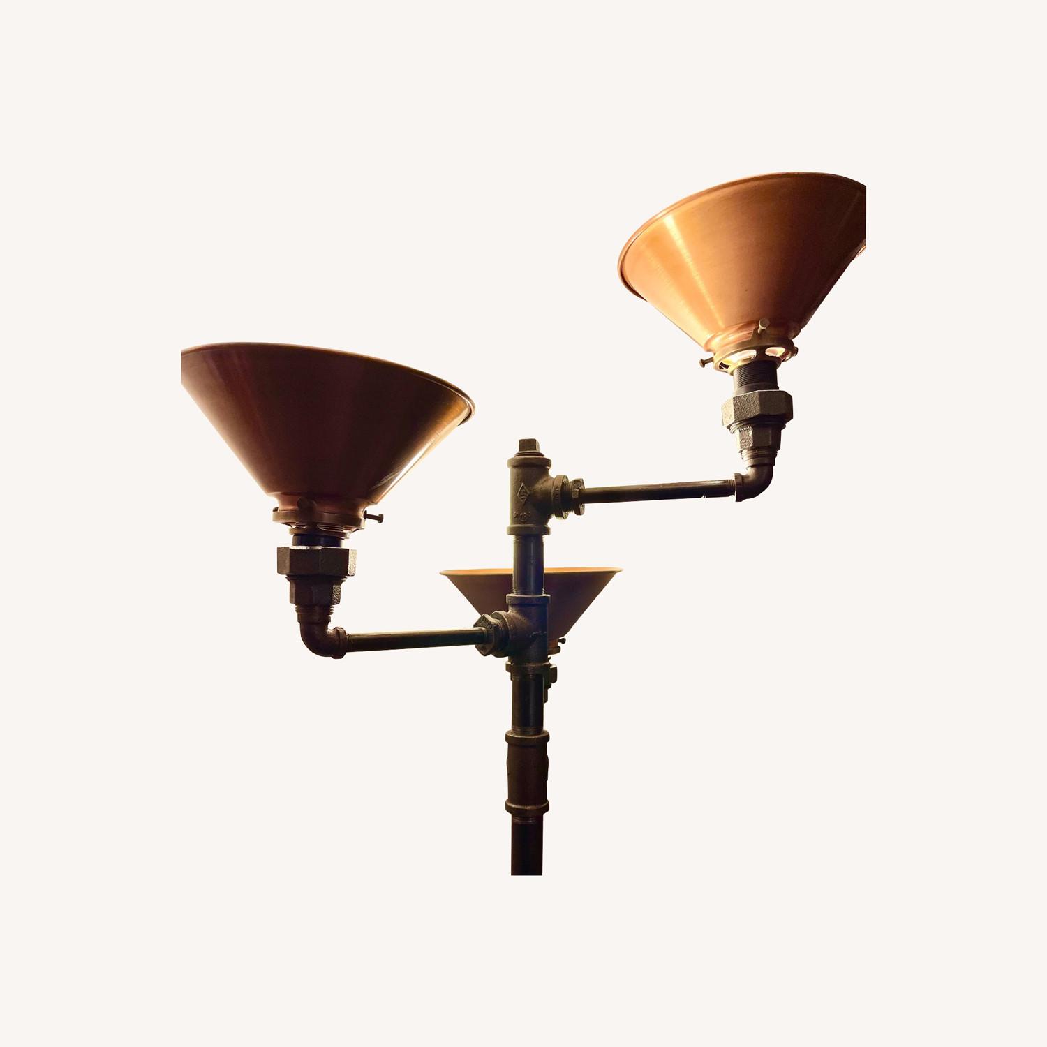 Industrial Torchiere Floor Lamp - image-0