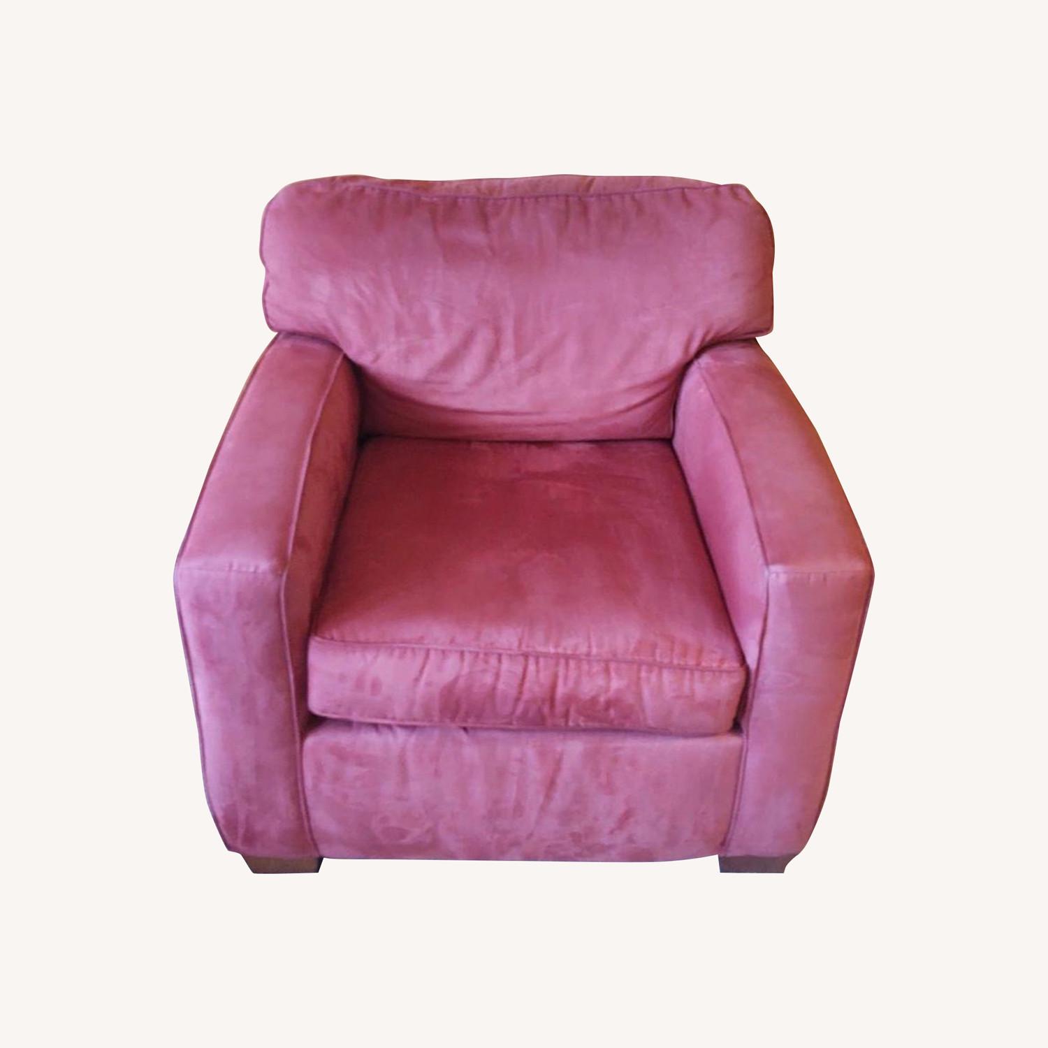 Jennifer Convertibles Red Microfiber Club Chair AptDeco