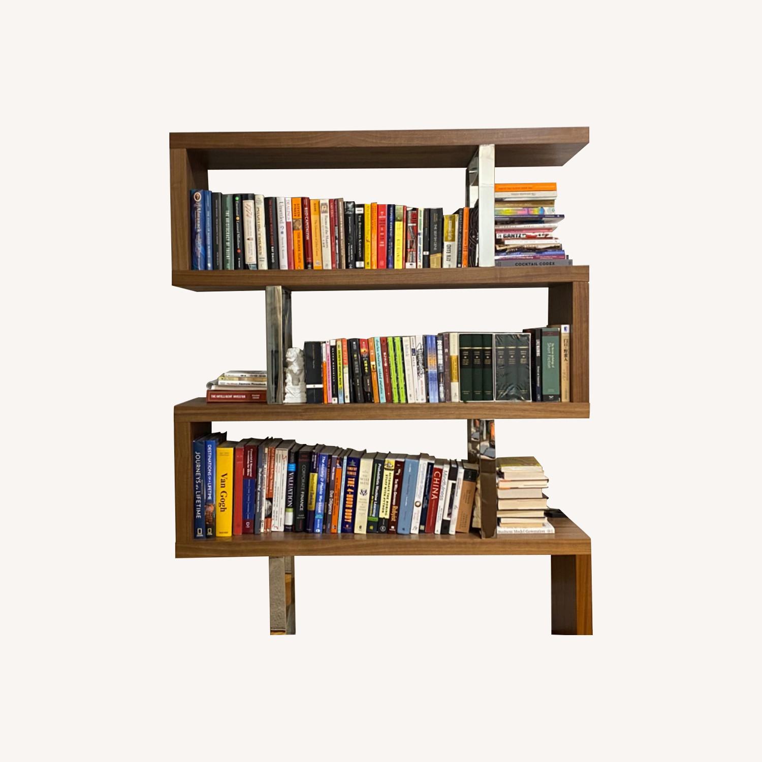 Modrest Maze Modern Bookcase (Walnut) - image-0
