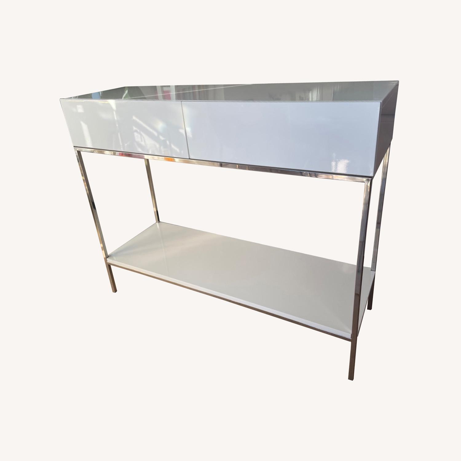 West Elm White Console Table - image-0