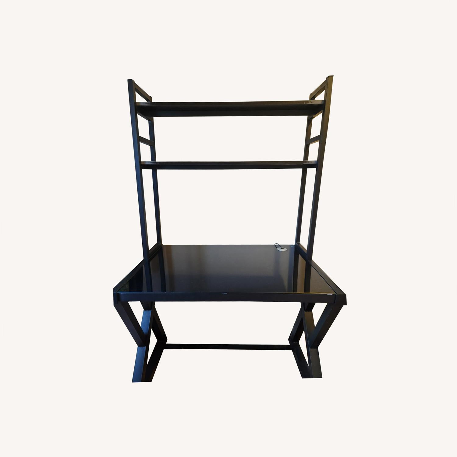 Black Metal and Glass Desk - image-0