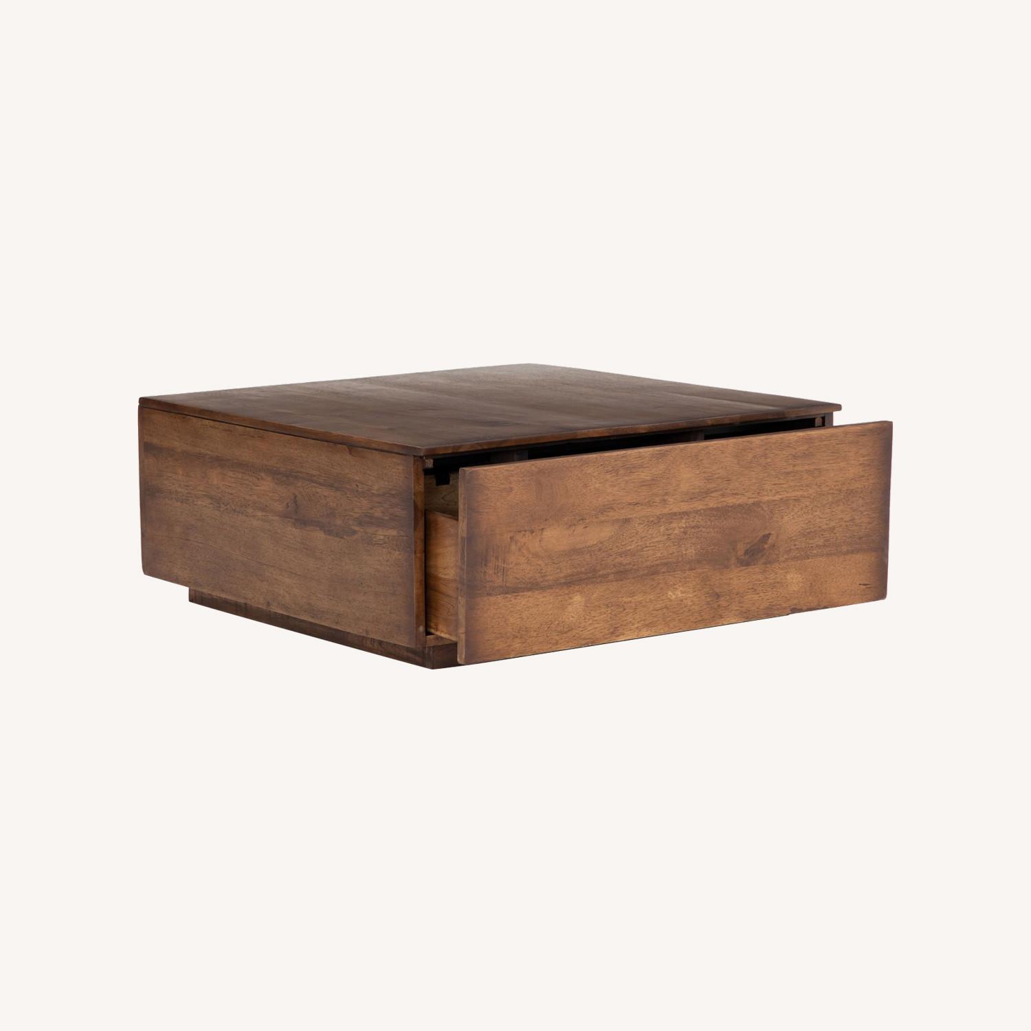Pottery Barn Parkview Square Wood Coffee Table AptDeco
