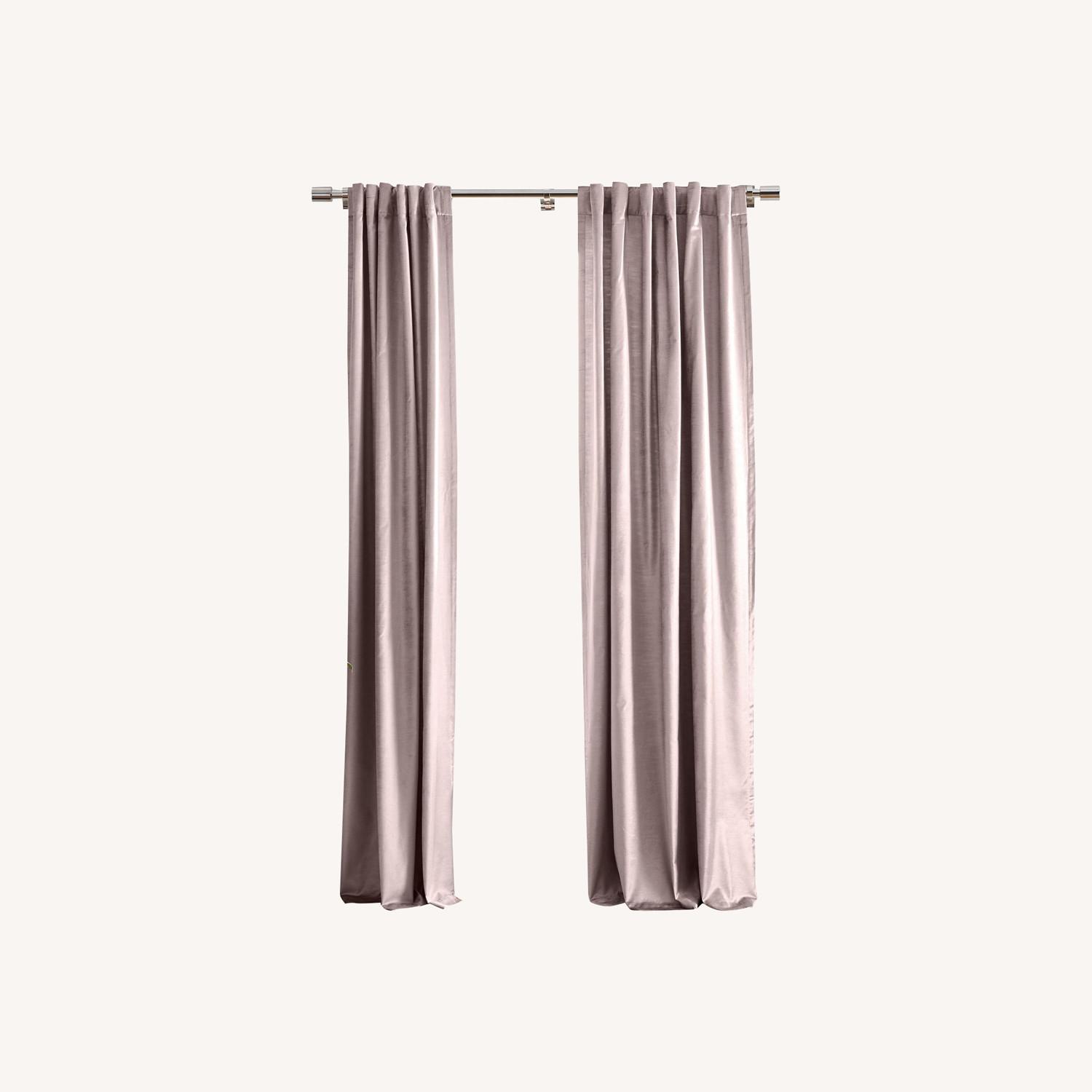 West Elm Luster Velvet Curtain With Blackout, Dusty Blush - image-0