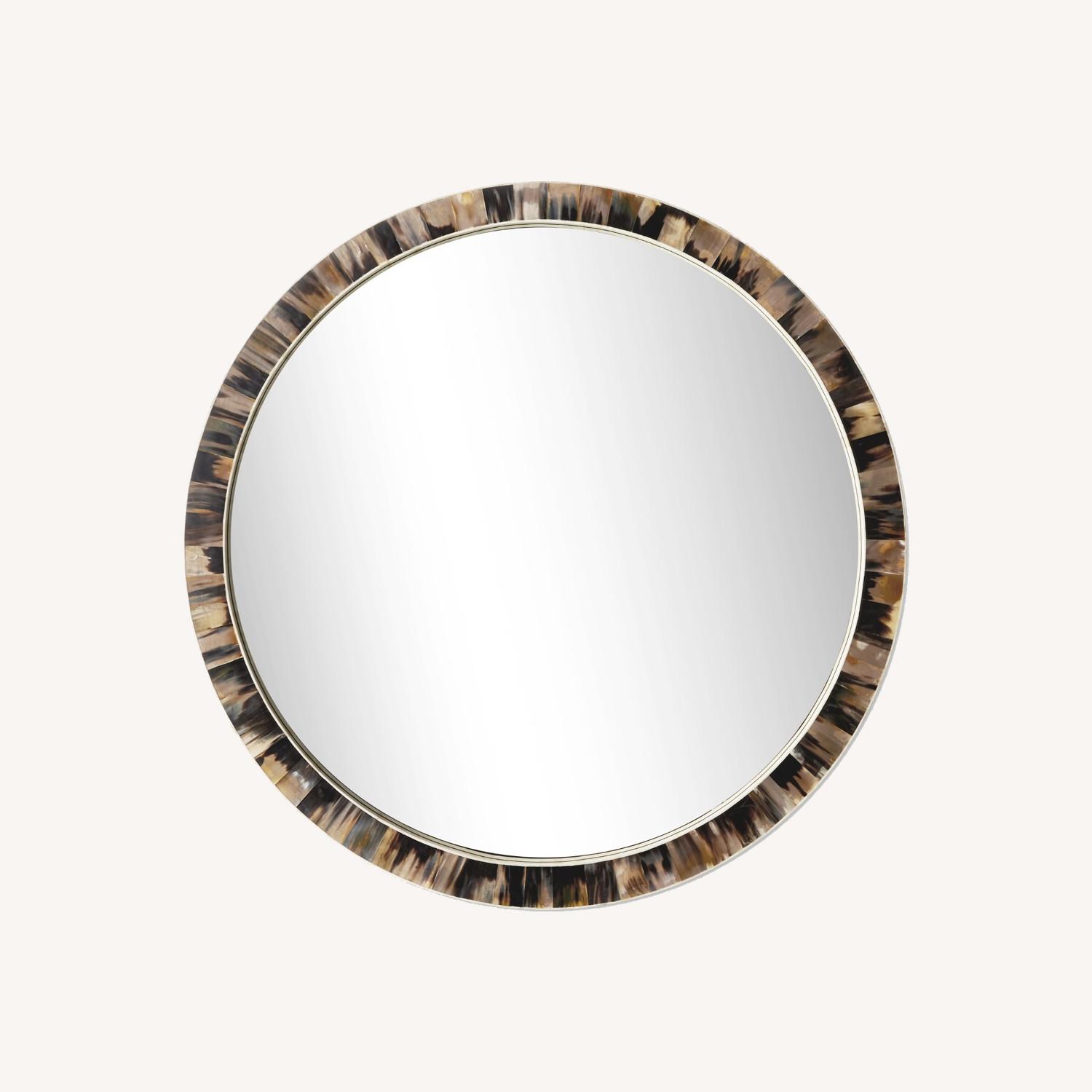 Williams Sonoma Horn and Bone Round Mirror - image-0