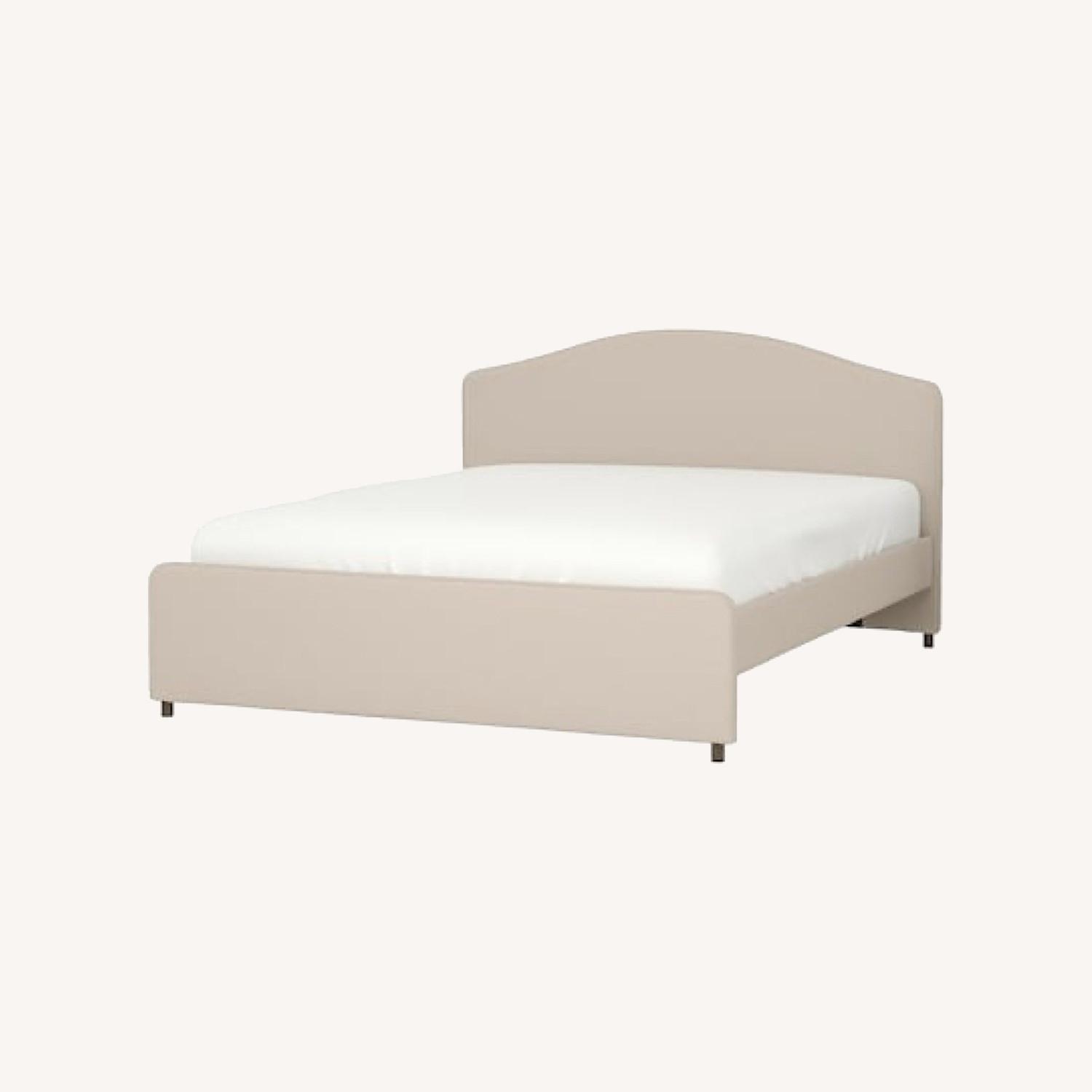 IKEA Off White Beige Bed Frame Queen AptDeco