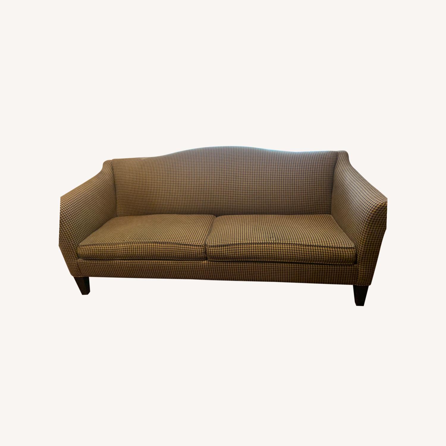 Large Ethan Allen Houndstooth Sofa - image-0
