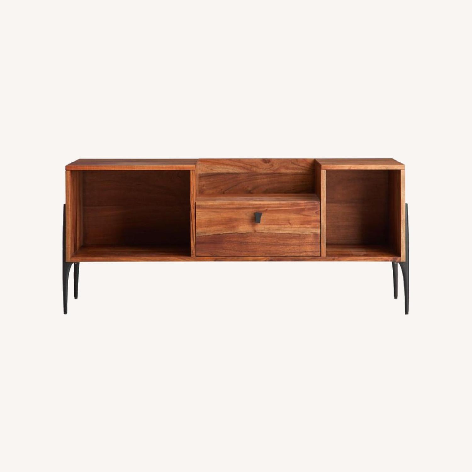 CB2 Form Acacia Wood Media Credenza AptDeco